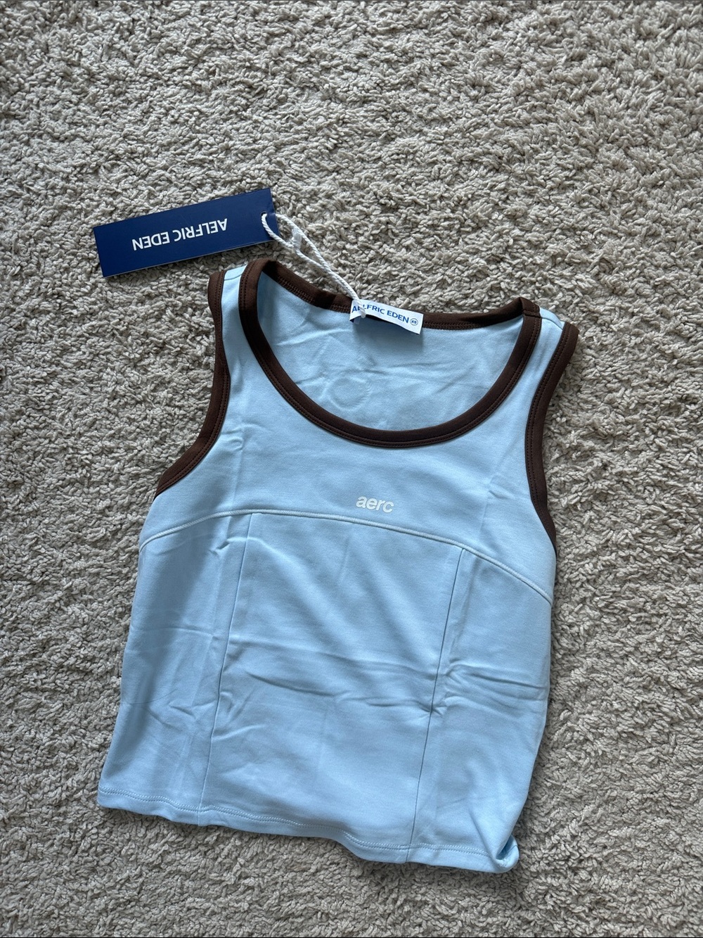 Aelfric Eden Light Blue Tank with Brown Trim